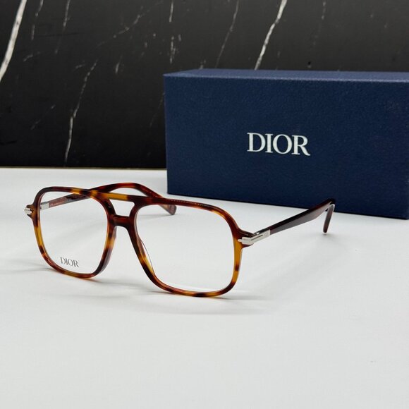 NEW DIOR DIORBLACKSUITO N3I 2500 SQUARE HAVANA EYEGLASSES DIOR - Picture 1 of 9